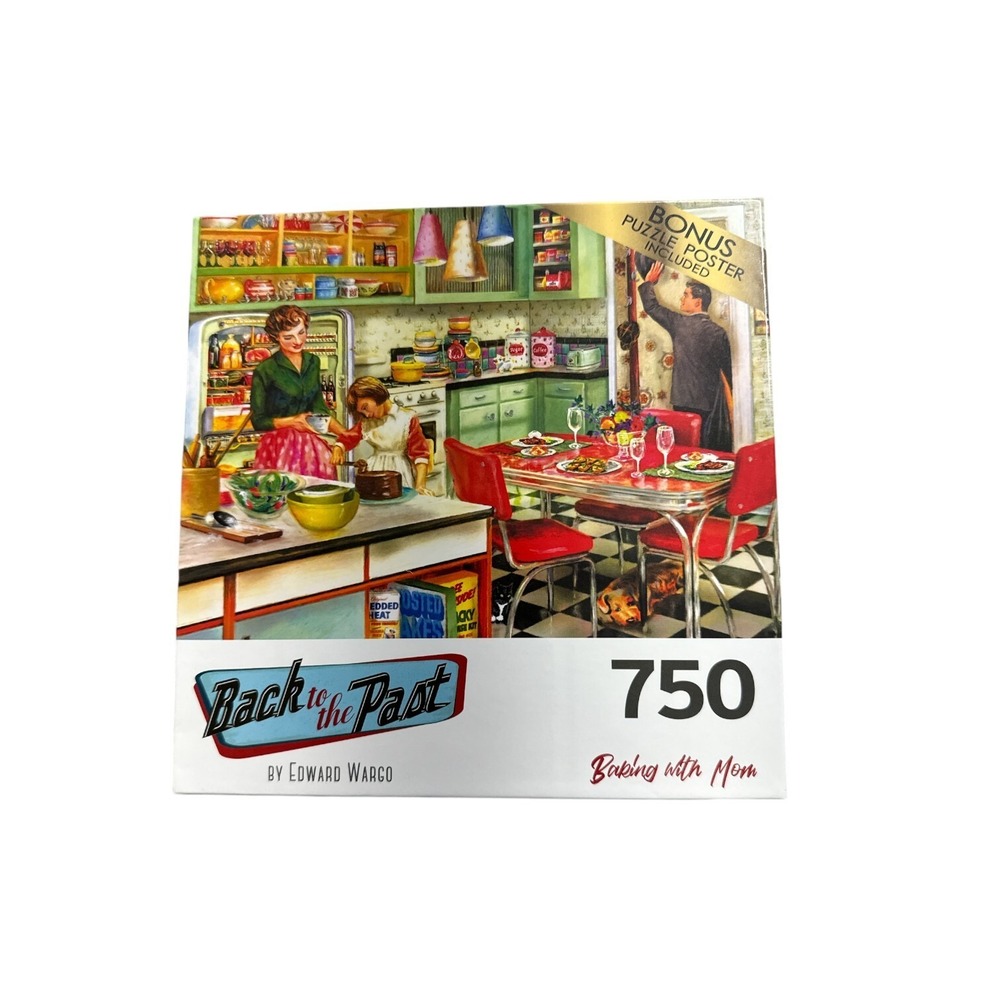 Back To The Past by Edward Wargo Baking With Mom 750 Piece Jigsaw Puzzle 2021